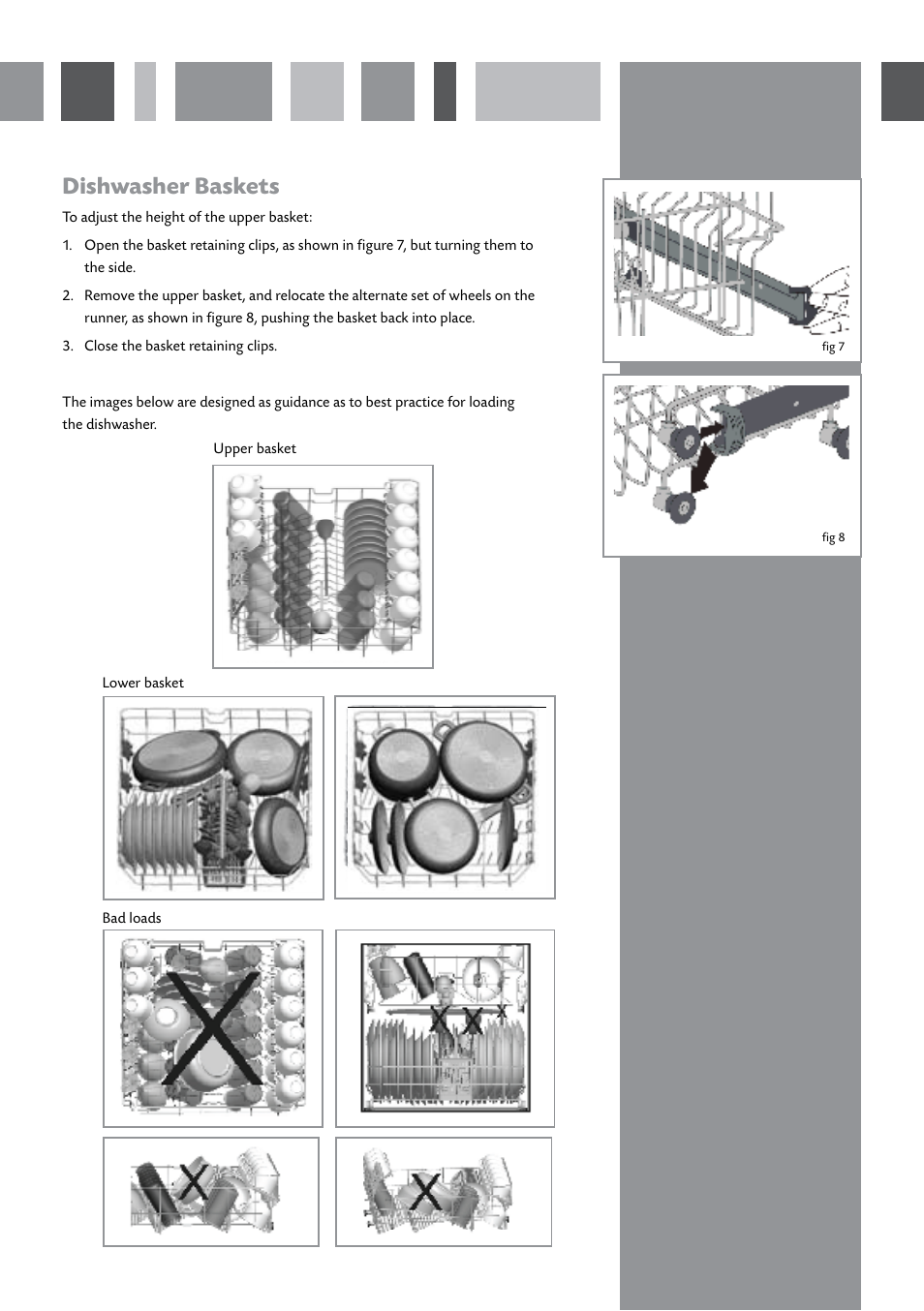 Dishwasher baskets | CDA WF140 User Manual | Page 8 / 16