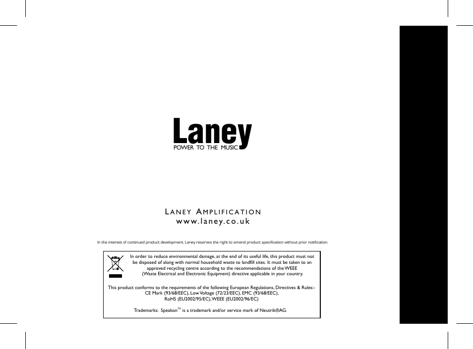 Laney | Laney NX115 User Manual | Page 4 / 4