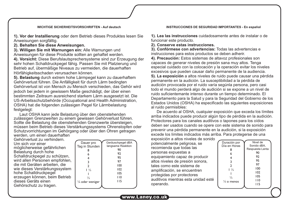 Laney RB410 User Manual | Page 3 / 8