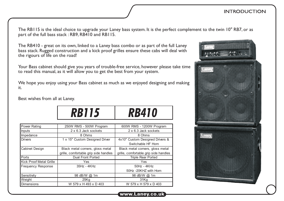 Laney RB410 User Manual | Page 5 / 8