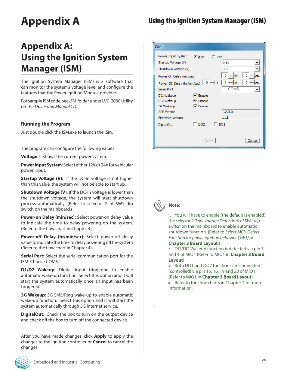 Appendix a, Using the ignition system manager (ism) | Lanner LVC-2000 User Manual | Page 24 / 39