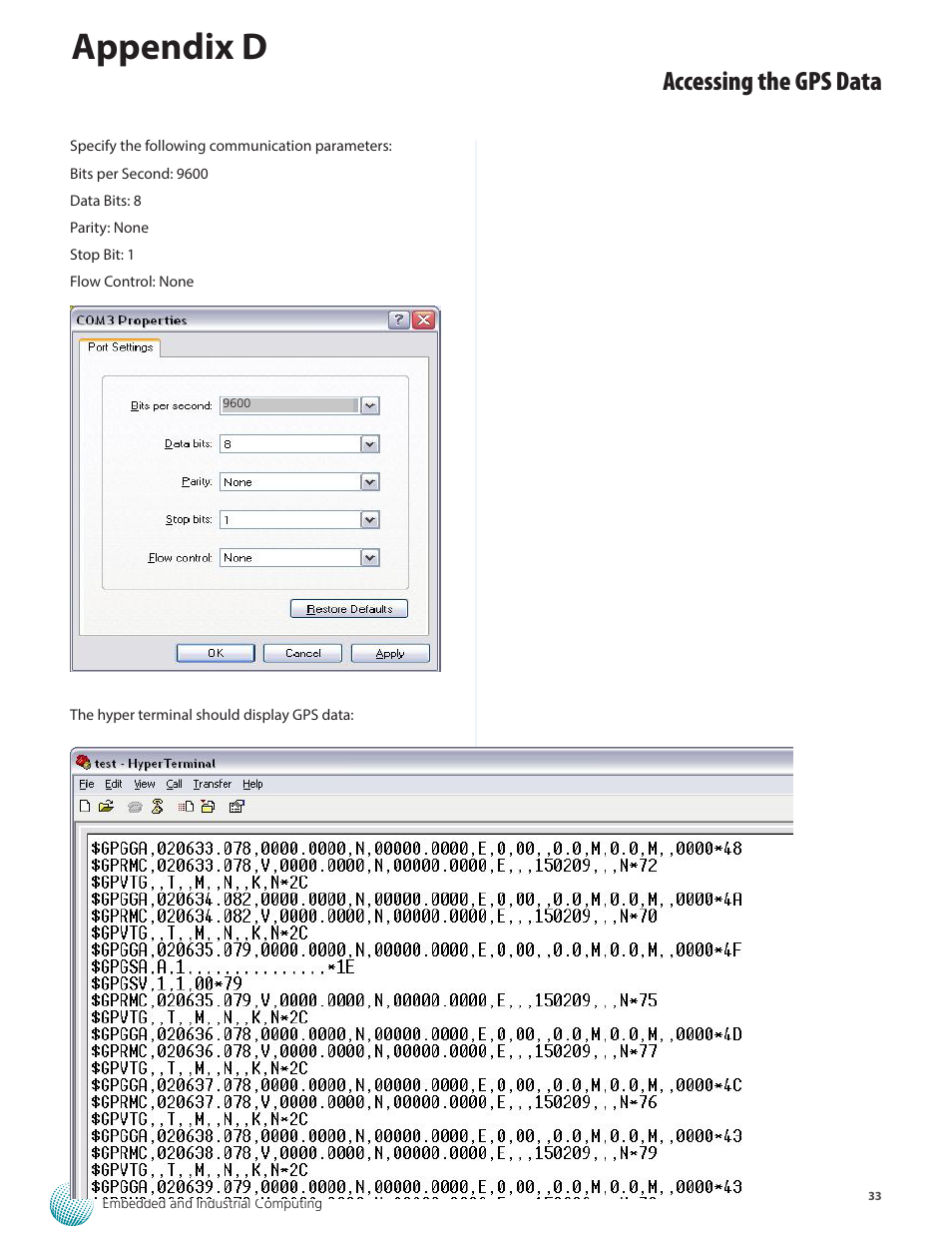 Appendix d, Accessing the gps data | Lanner LVC-2000 User Manual | Page 33 / 39