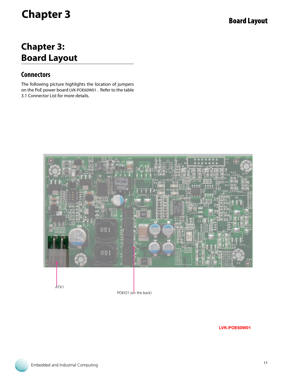 Chapter 3, Chapter 3: board layout, Board layout | Connectors | Lanner LVC-5000(N4) User Manual | Page 11 / 42