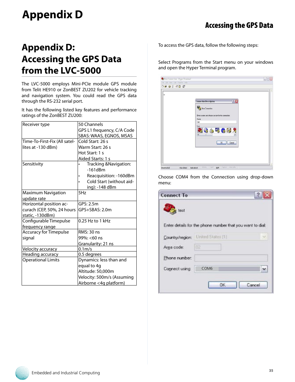 Appendix d, Accessing the gps data | Lanner LVC-5000(N4) User Manual | Page 35 / 42
