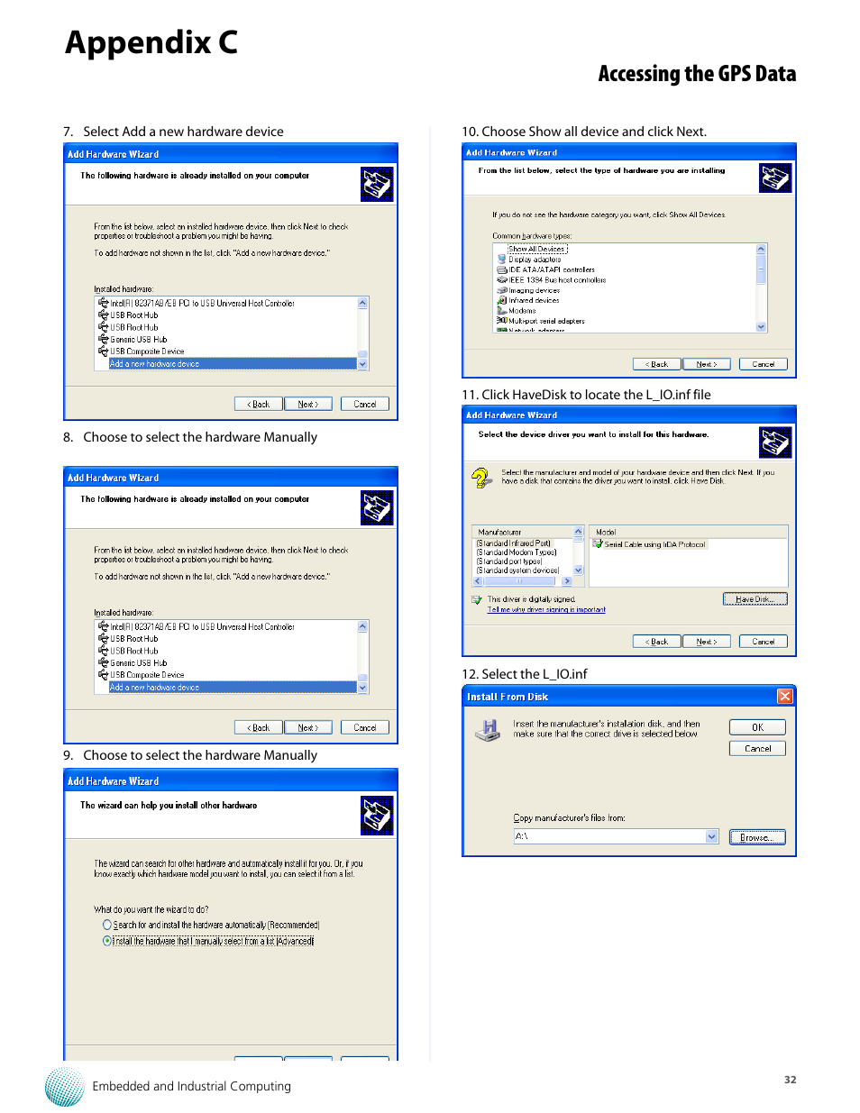 Appendix c, Accessing the gps data | Lanner LVC-5550S User Manual | Page 32 / 41