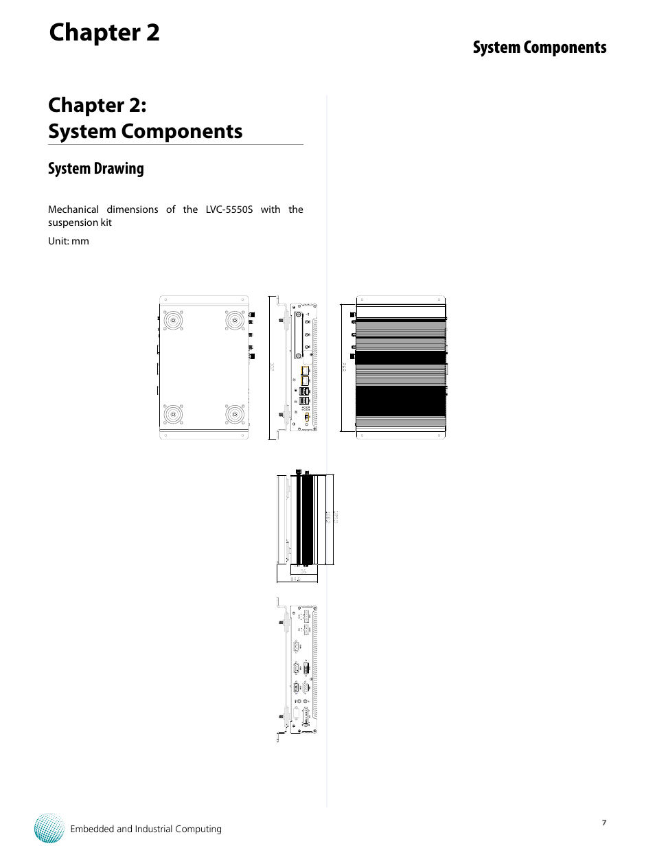 Chapter 2, Chapter 2: system components | Lanner LVC-5550S User Manual | Page 7 / 41