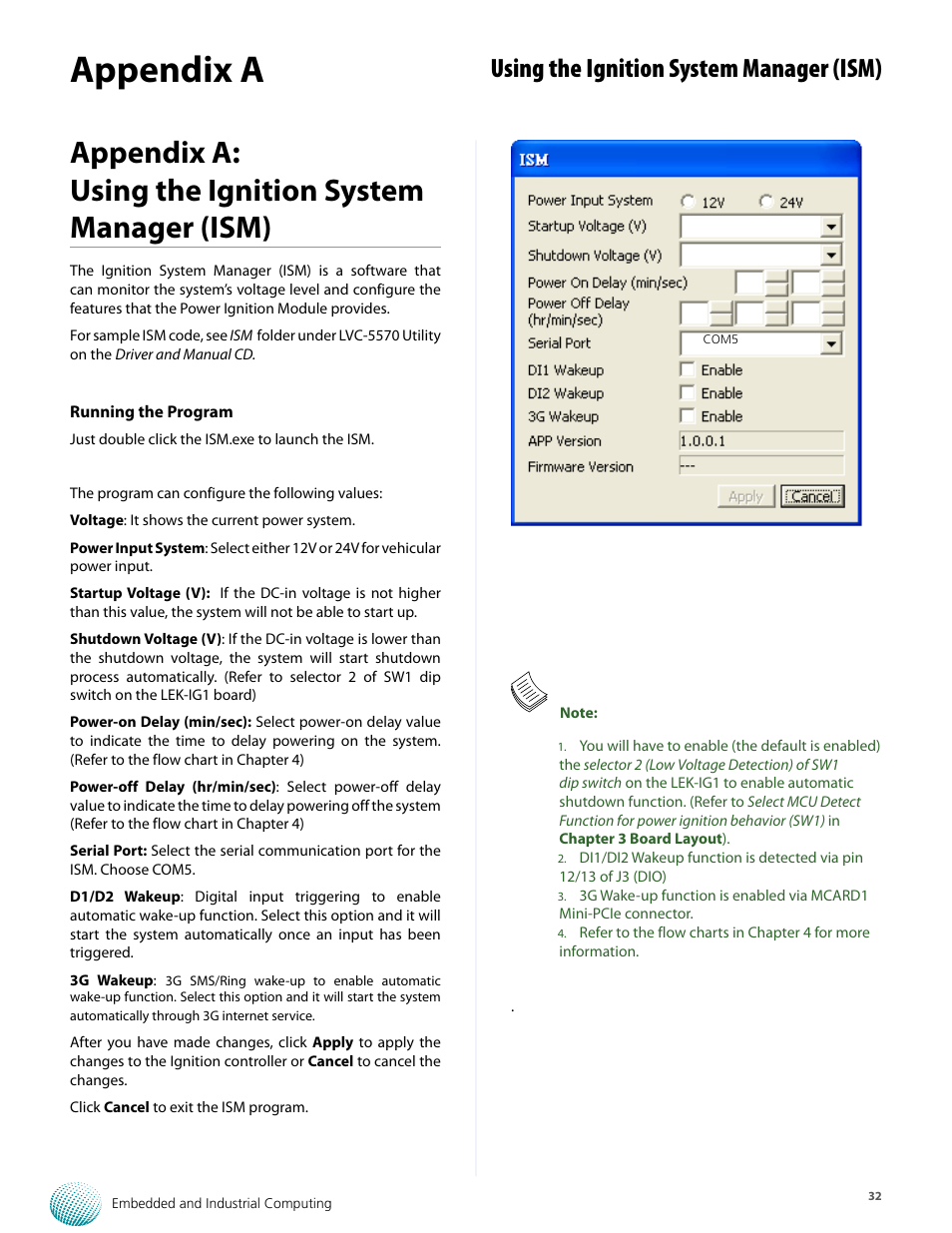 Appendix a, Using the ignition system manager (ism) | Lanner LVC-5570 User Manual | Page 32 / 48