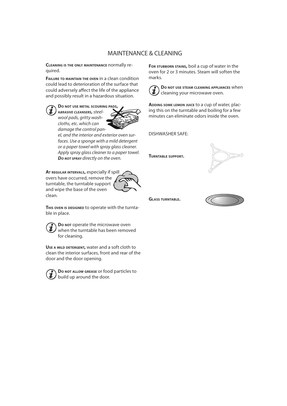 Maintenance & cleaning | CDA MC50 User Manual | Page 10 / 16
