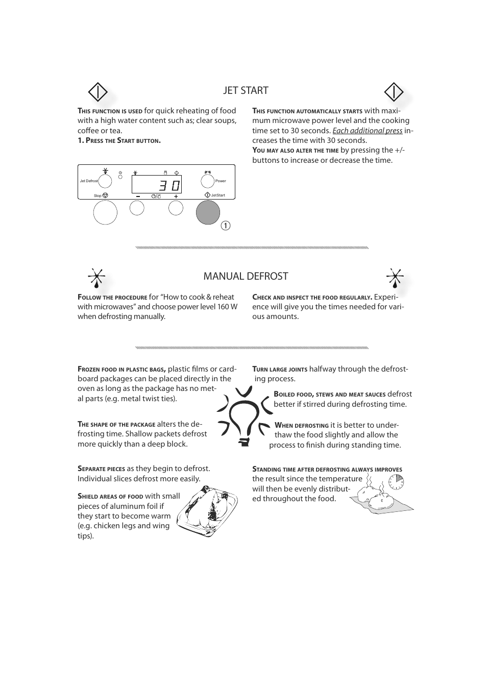 Jet start manual defrost | CDA MC50 User Manual | Page 8 / 16