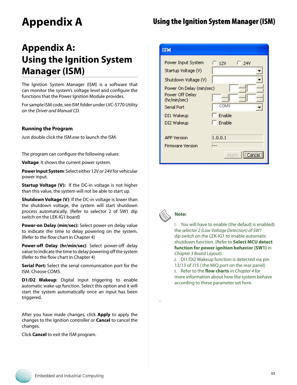 Appendix a, Using the ignition system manager (ism) | Lanner LVC-5770 User Manual | Page 33 / 49