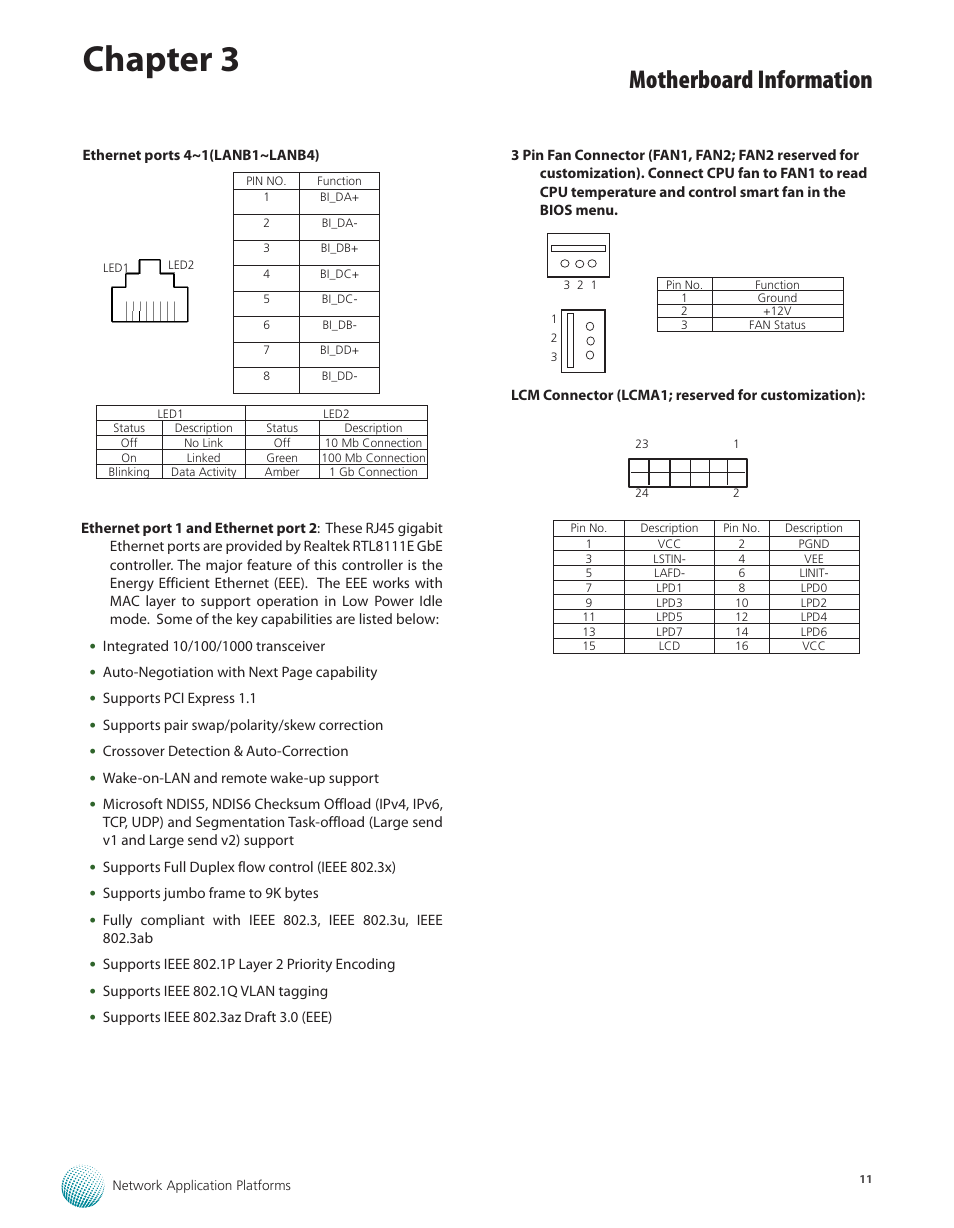 Chapter 3, Motherboard information | Lanner FW-5330 User Manual | Page 14 / 38