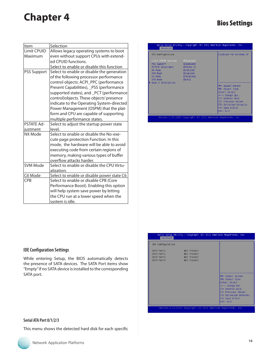 Chapter 4, Bios settings | Lanner FW-5330 User Manual | Page 19 / 38