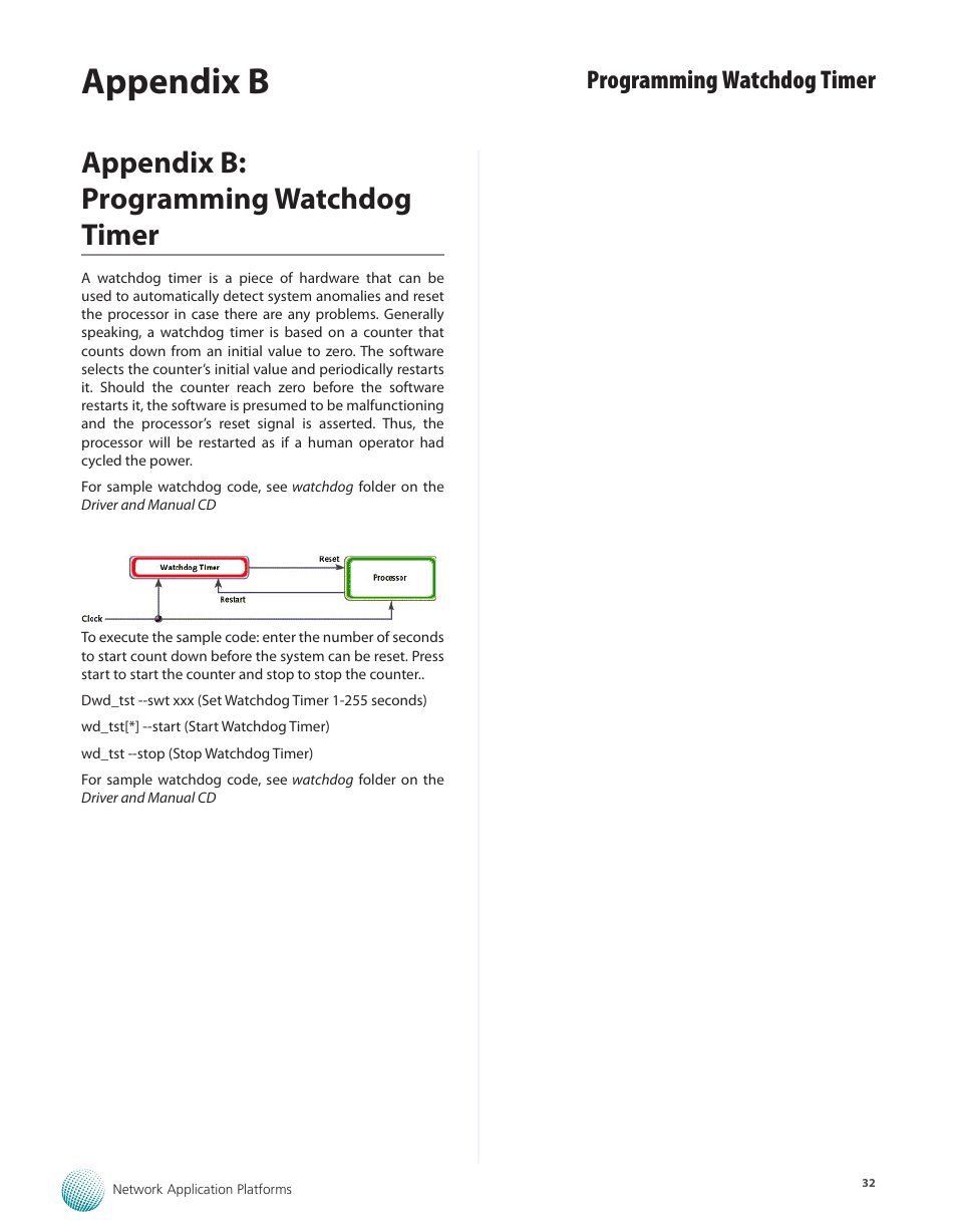 Appendix b: programming watchdog timer, Appendix b, Programming watchdog timer | Lanner FW-5330 User Manual | Page 35 / 38