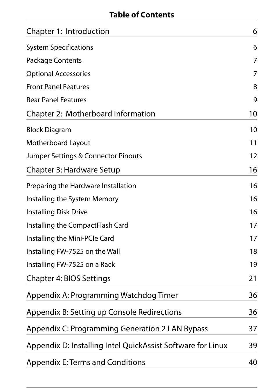 Lanner FW-7525 User Manual | Page 5 / 41