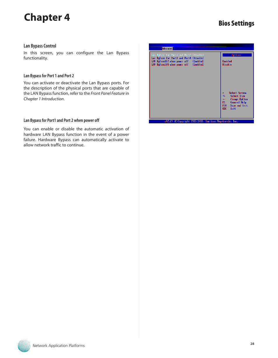 Chapter 4, Bios settings | Lanner FW-7540 User Manual | Page 33 / 47