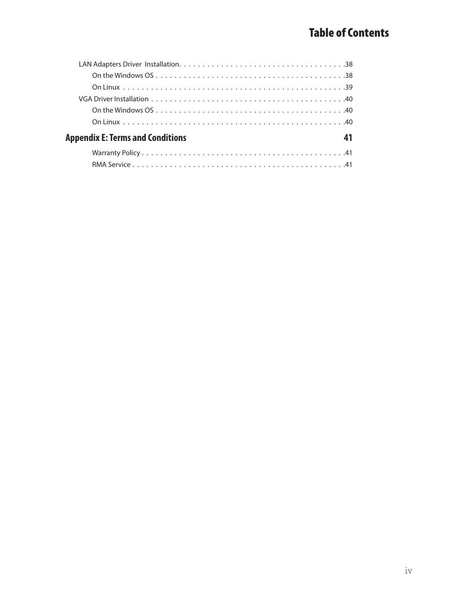 Ttat table of contents beable of contents | Lanner FW-7540 User Manual | Page 5 / 47