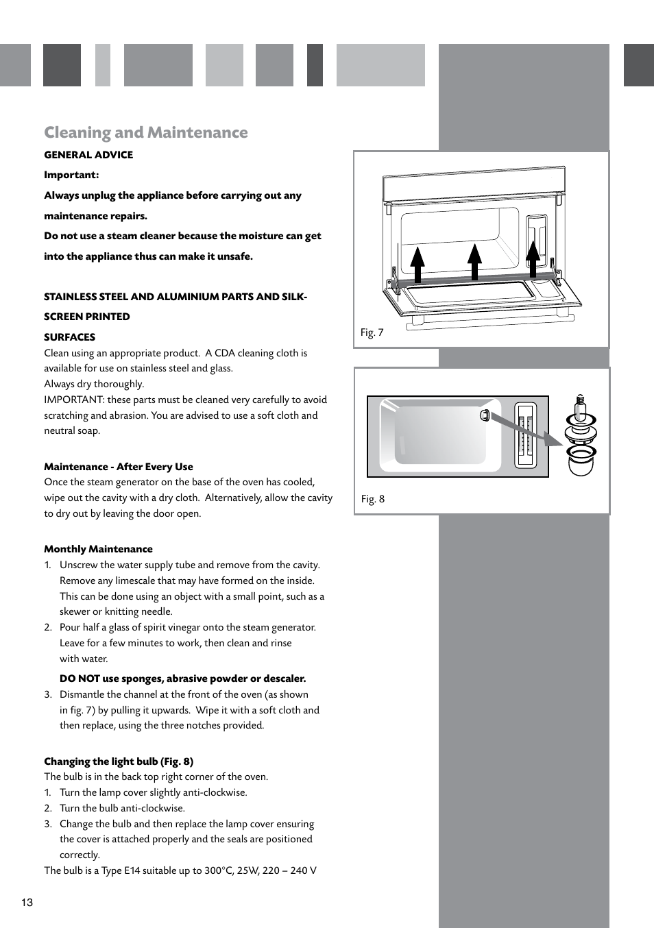 Cleaning and maintenance | CDA SV410 User Manual | Page 14 / 20
