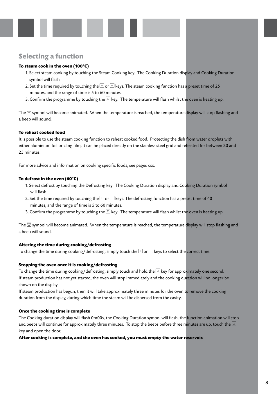 Selecting a function | CDA SV410 User Manual | Page 9 / 20