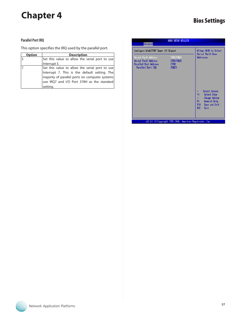 Chapter 4, Bios settings | Lanner FW-7565 User Manual | Page 32 / 52