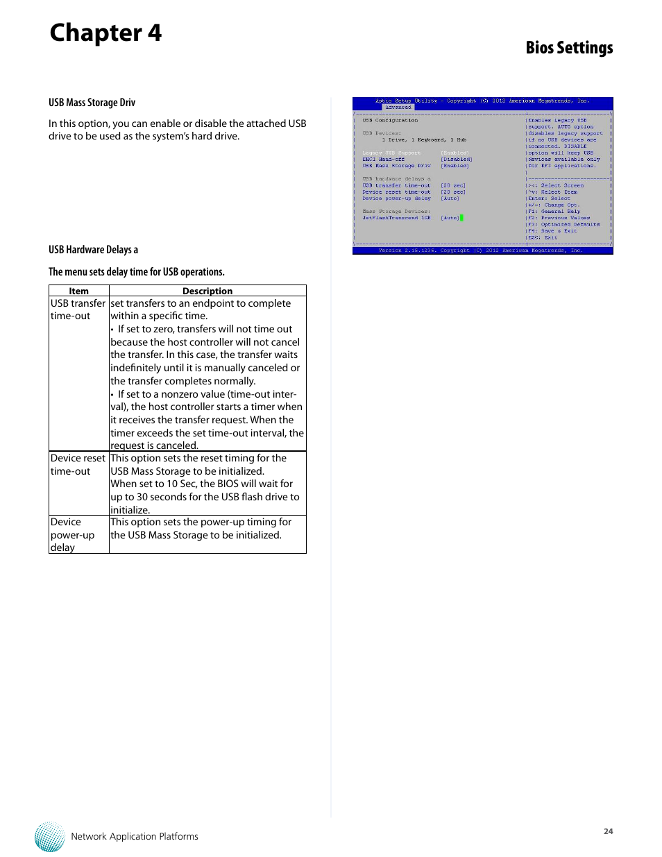 Chapter 4, Bios settings | Lanner FW-7573 User Manual | Page 29 / 44