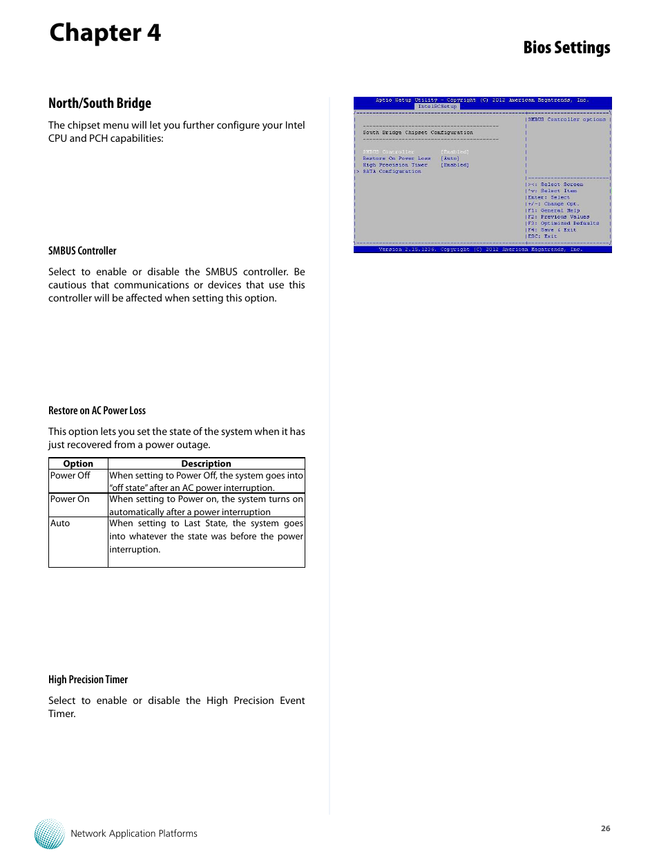 Chapter 4, Bios settings, North/south bridge | Lanner FW-7573 User Manual | Page 31 / 44