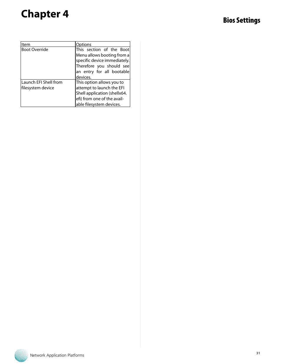 Chapter 4, Bios settings | Lanner FW-7573 User Manual | Page 36 / 44