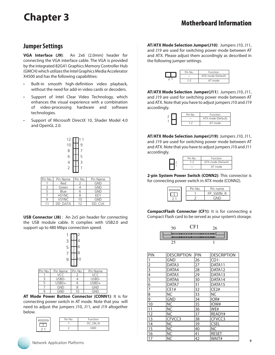 Jumper settings, Chapter 3, Motherboard information | Lanner FW-7581 User Manual | Page 12 / 23