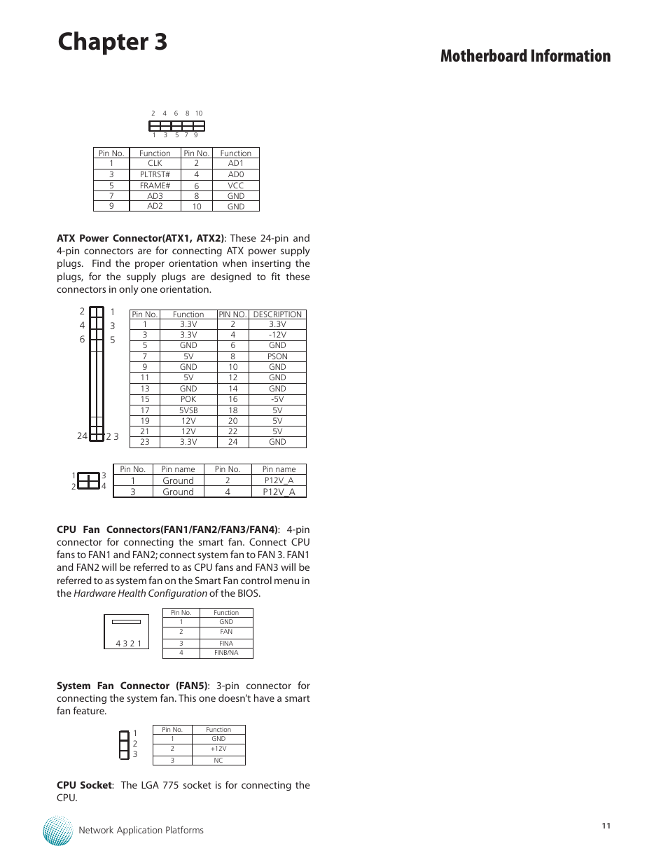 Chapter 3, Motherboard information | Lanner FW-7581 User Manual | Page 14 / 23