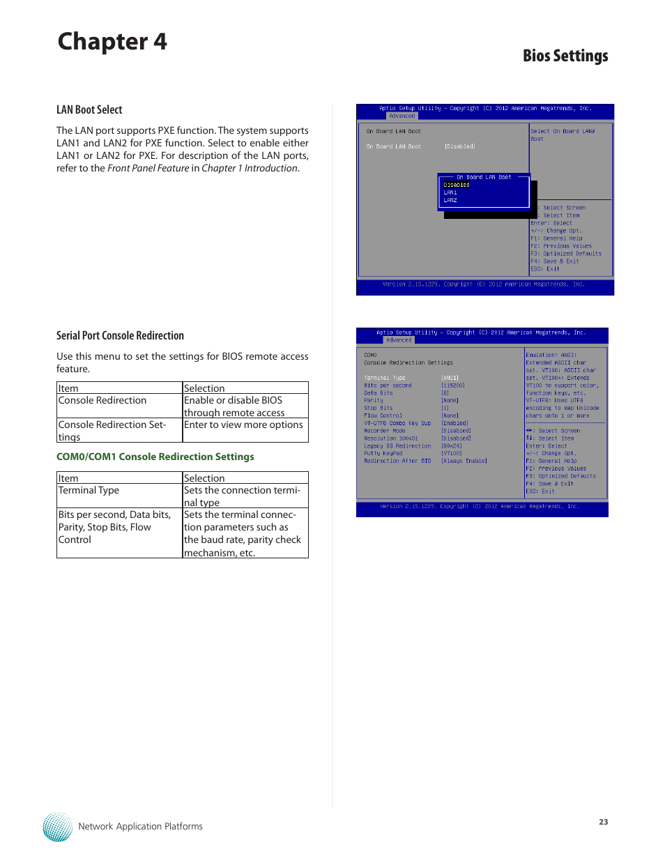 Chapter 4, Bios settings | Lanner FW-7610 User Manual | Page 26 / 44