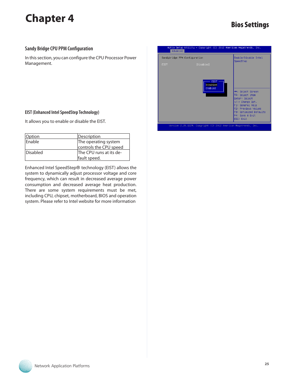 Chapter 4, Bios settings | Lanner FW-7610 User Manual | Page 28 / 44