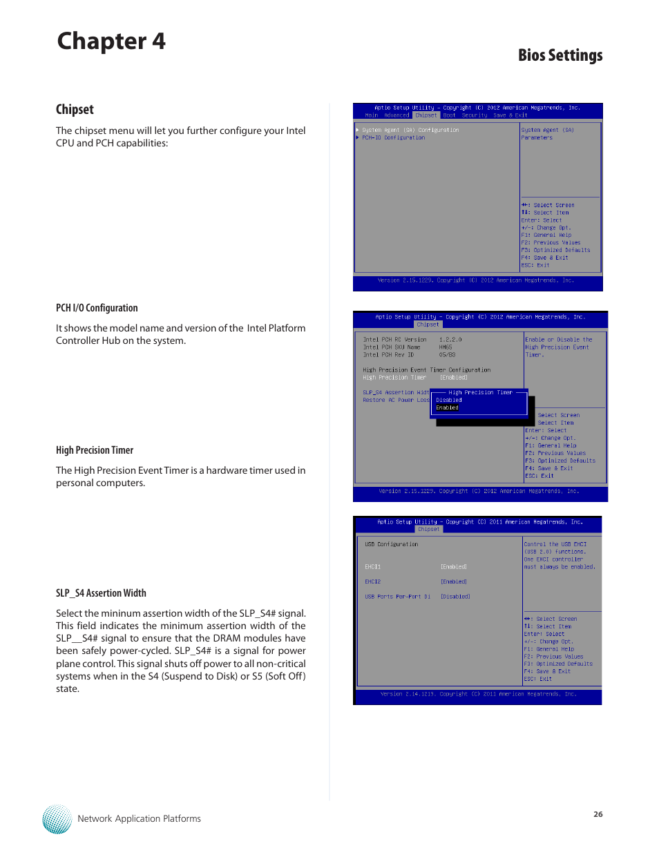 Chipset, Chapter 4, Bios settings | Lanner FW-7610 User Manual | Page 29 / 44