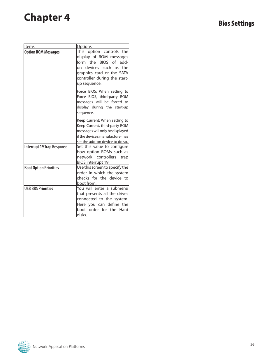 Chapter 4, Bios settings | Lanner FW-7610 User Manual | Page 32 / 44