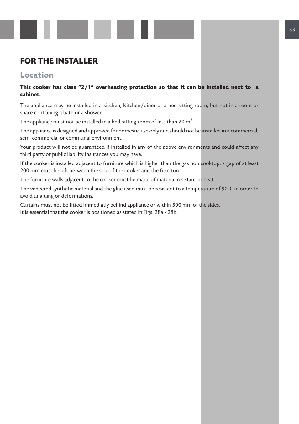 For the installer location | CDA RV 1001 User Manual | Page 33 / 52