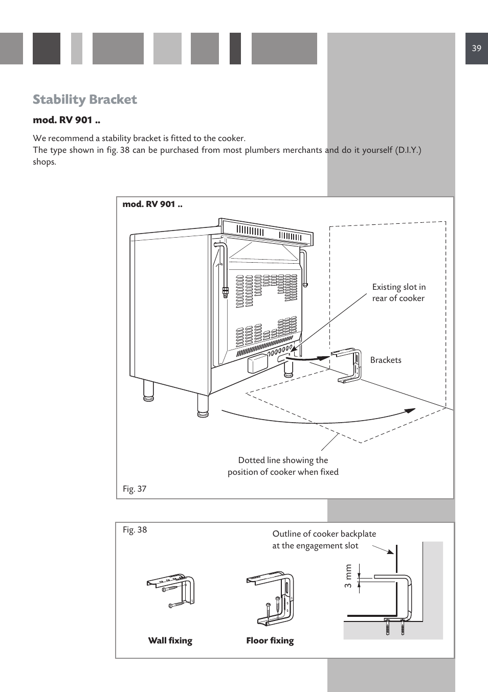 Stability bracket | CDA RV 1001 User Manual | Page 39 / 52