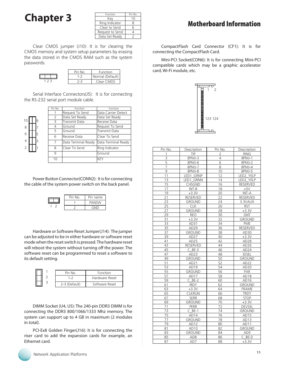 Chapter 3, Motherboard information | Lanner FW-8756 User Manual | Page 14 / 24