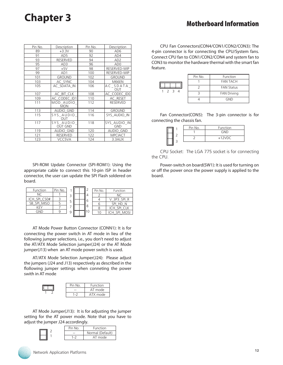 Chapter 3, Motherboard information | Lanner FW-8756 User Manual | Page 15 / 24