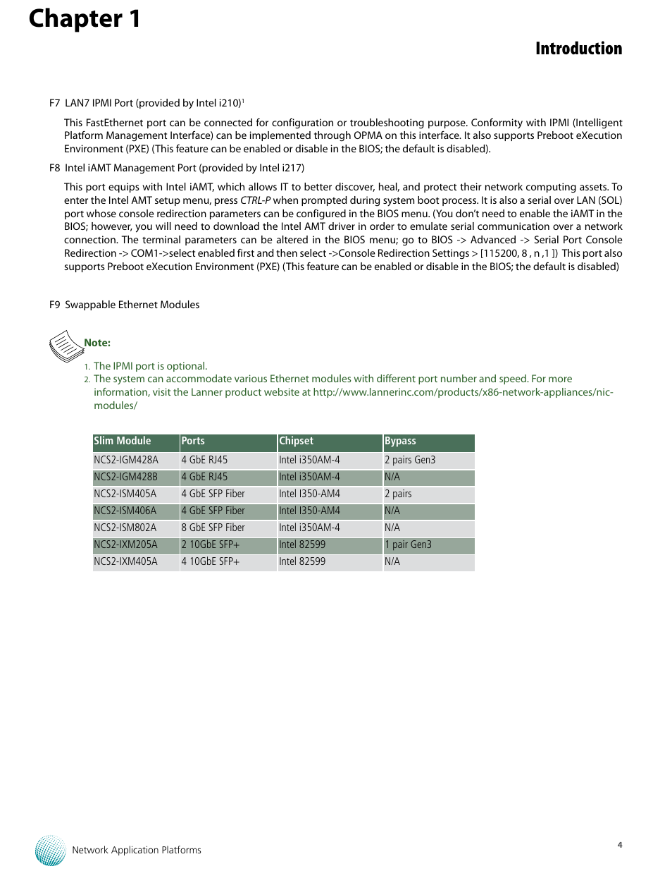 Chapter 1, Introduction | Lanner FW-8759 User Manual | Page 10 / 47