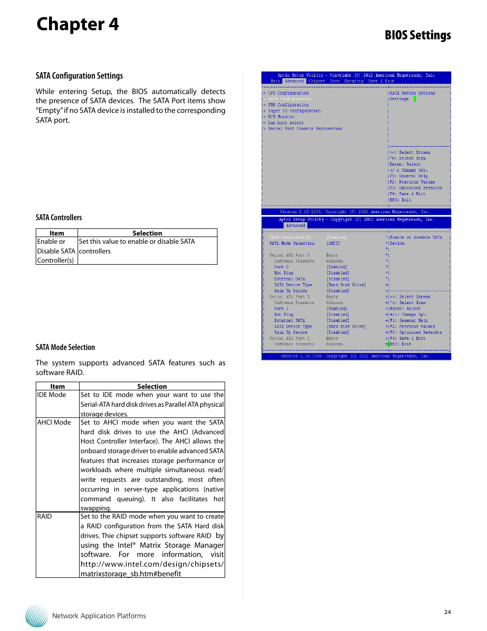 Chapter 4, Bios settings | Lanner FW-8759 User Manual | Page 30 / 47