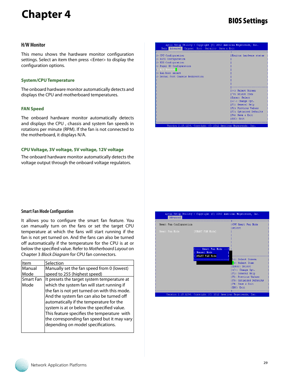 Chapter 4, Bios settings | Lanner FW-8759 User Manual | Page 35 / 47