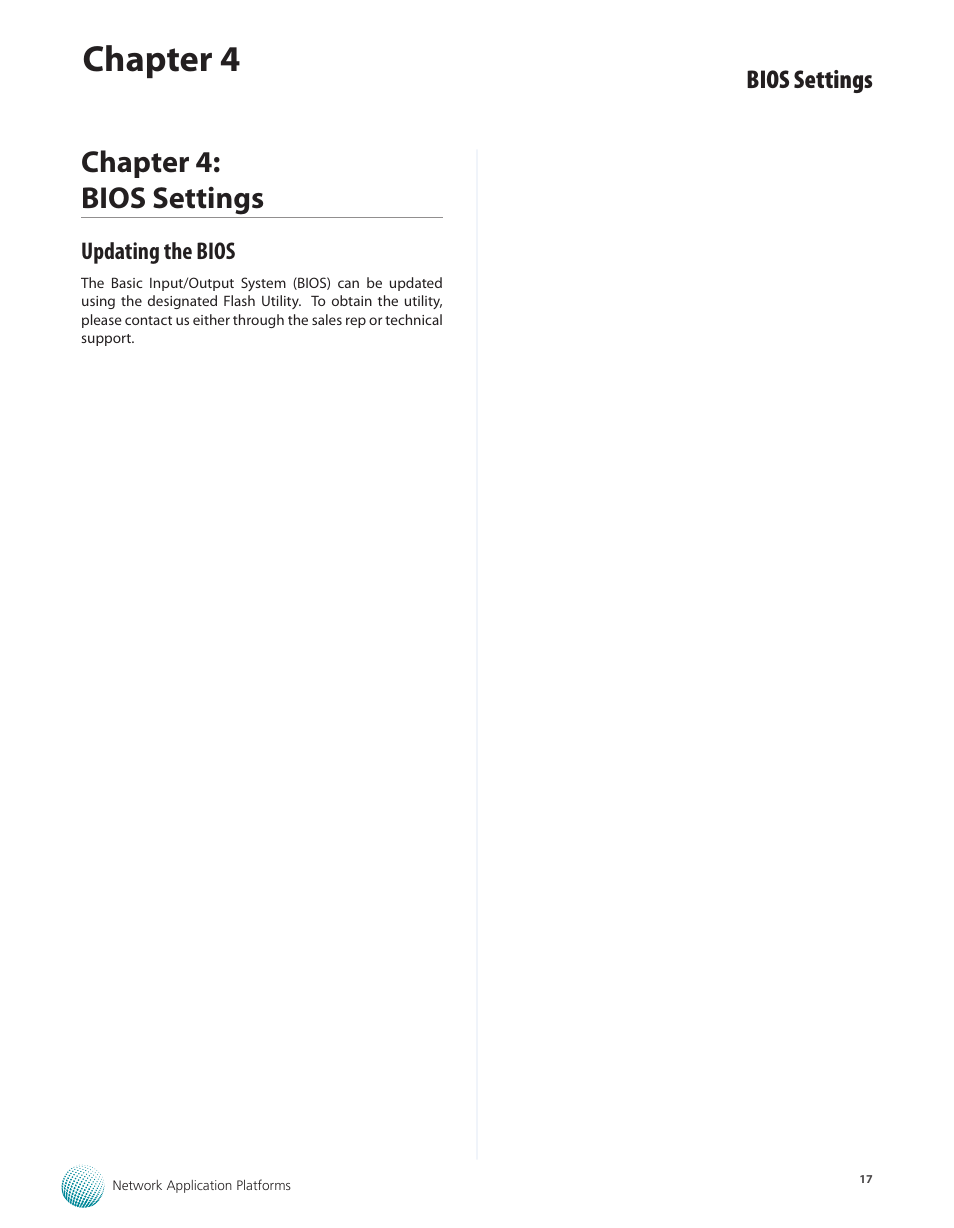 Chapter 4: bios settings, Updating the bios, Chapter 4 | Bios settings | Lanner FW-8771 User Manual | Page 22 / 47