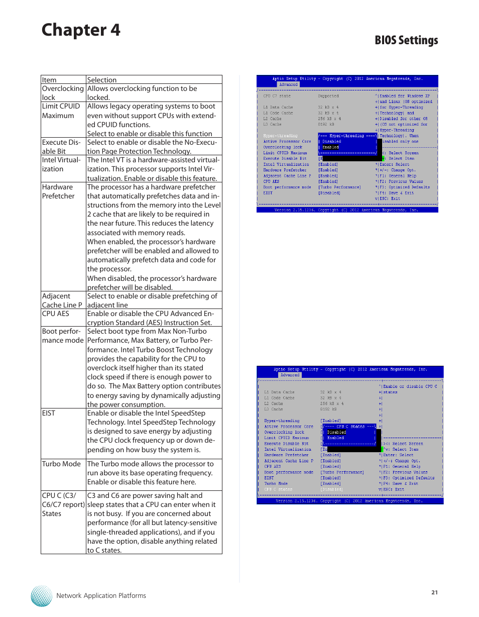 Chapter 4, Bios settings | Lanner FW-8771 User Manual | Page 26 / 47