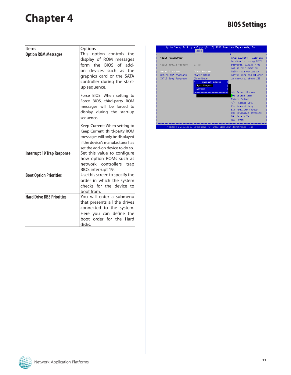 Chapter 4, Bios settings | Lanner FW-8771 User Manual | Page 38 / 47