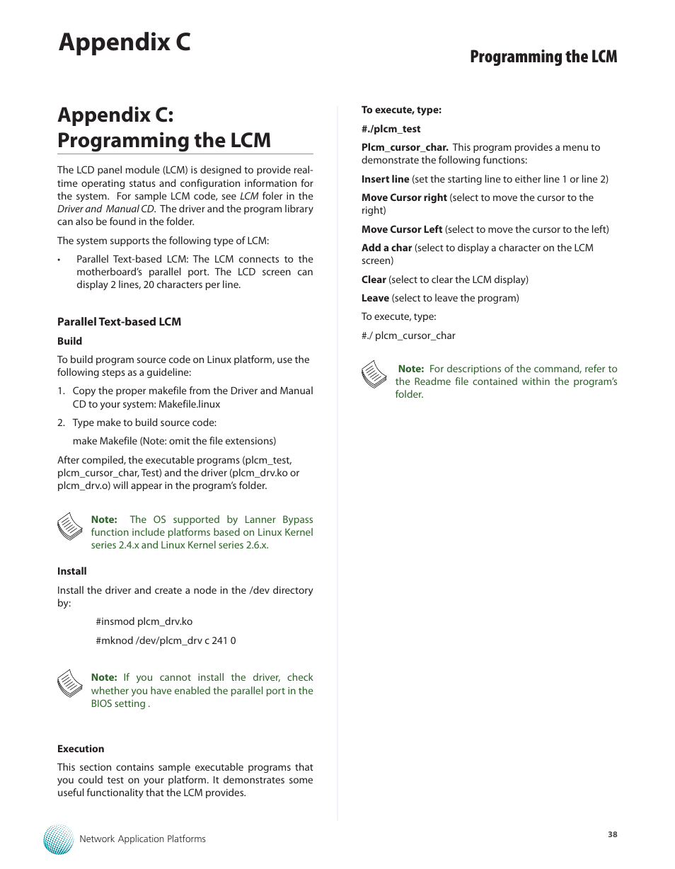 Appendix c: programming the lcm, Appendix c, Programming the lcm | Lanner FW-8771 User Manual | Page 43 / 47