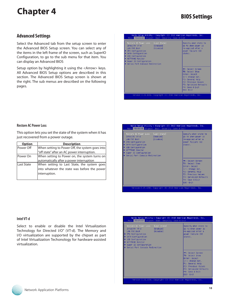 Chapter 4, Bios settings, Advanced settings | Lanner FW-8877 User Manual | Page 24 / 46