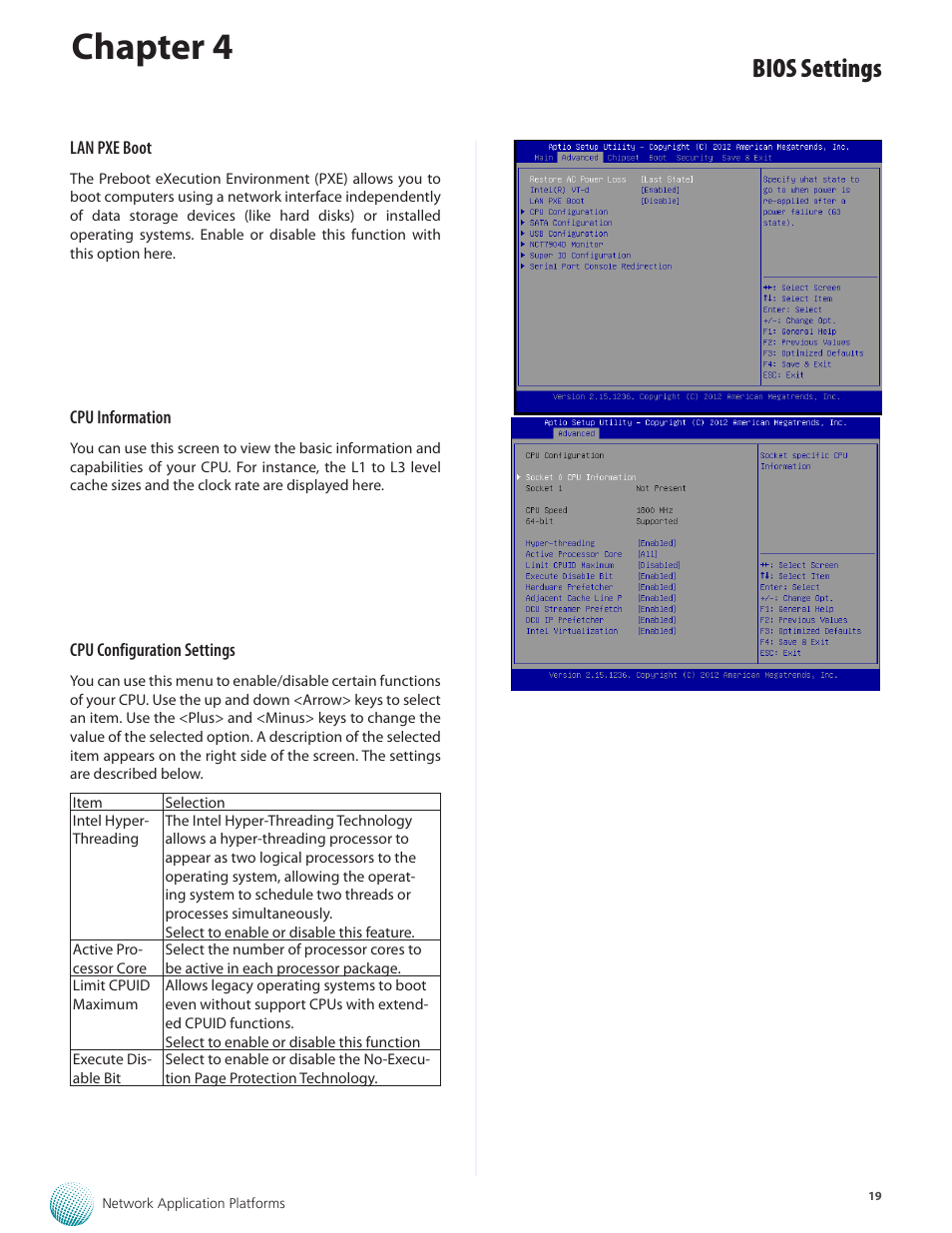 Chapter 4, Bios settings | Lanner FW-8877 User Manual | Page 25 / 46