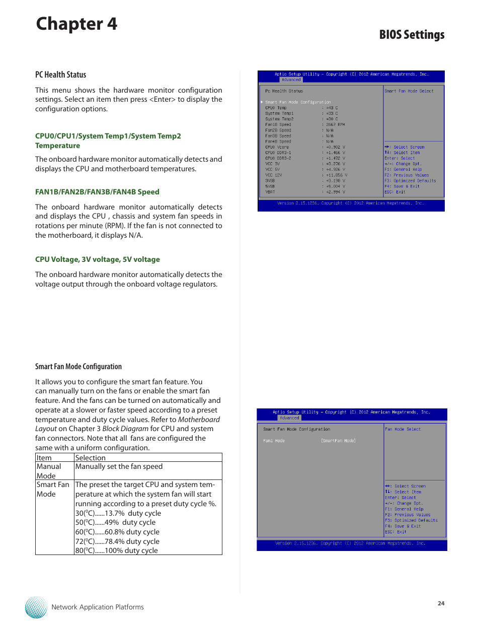 Chapter 4, Bios settings | Lanner FW-8877 User Manual | Page 30 / 46
