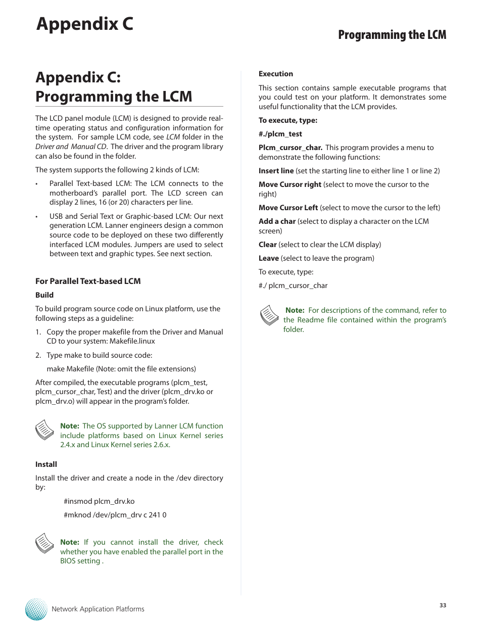 Appendix c, Appendix c: programming the lcm, Programming the lcm | Lanner FW-8877 User Manual | Page 39 / 46