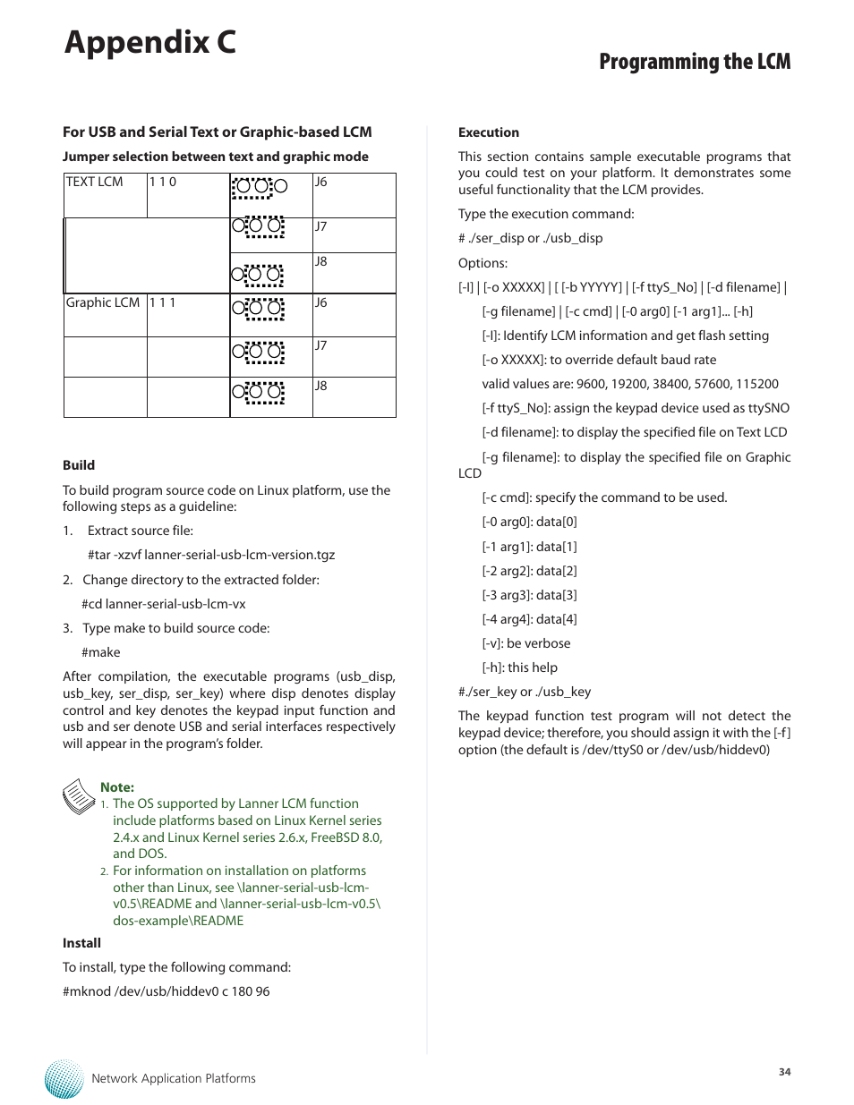 Appendix c, Programming the lcm | Lanner FW-8877 User Manual | Page 40 / 46
