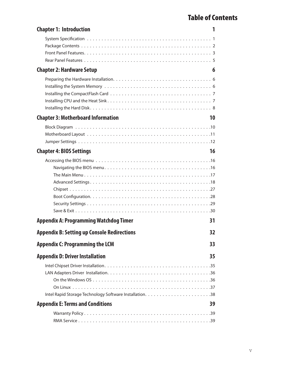 Ttat table of contents beable of contents | Lanner FW-8877 User Manual | Page 6 / 46
