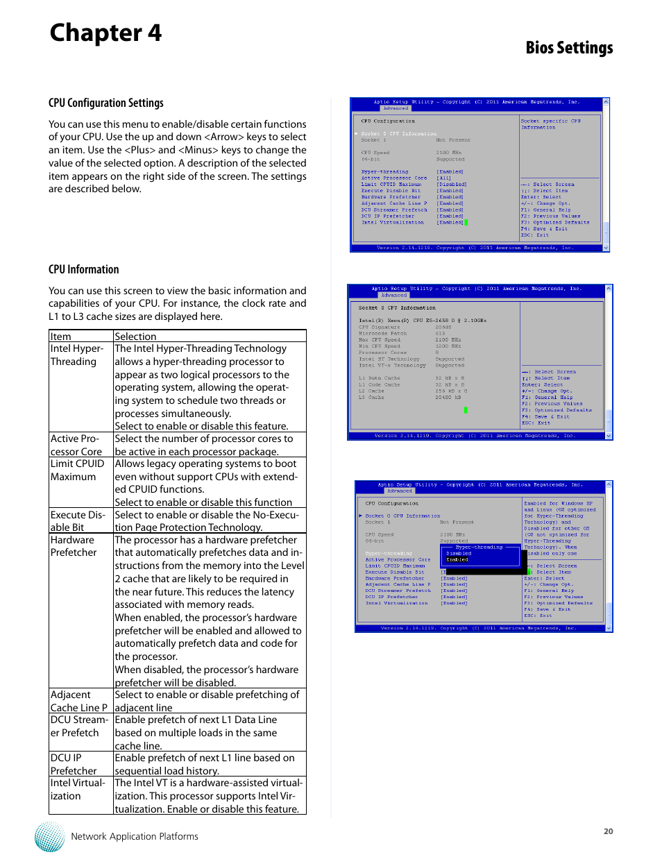 Chapter 4, Bios settings | Lanner FW-8893C User Manual | Page 25 / 49